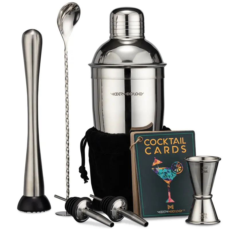 8-Piece Cocktail Shaker Set – Stainless Steel Bar Tool Collection 1