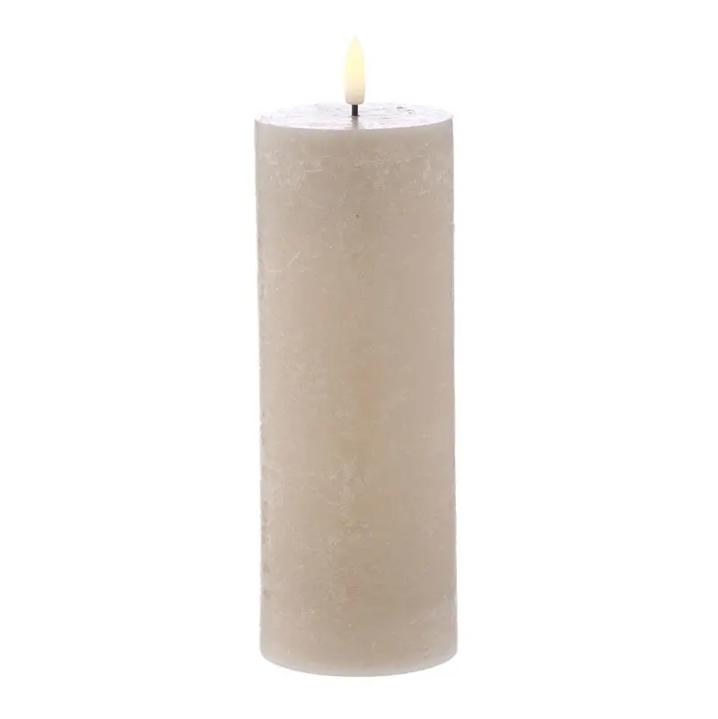 Amalfi Hughe Taupe Led Flicker Candle – 20Cm Tall 1