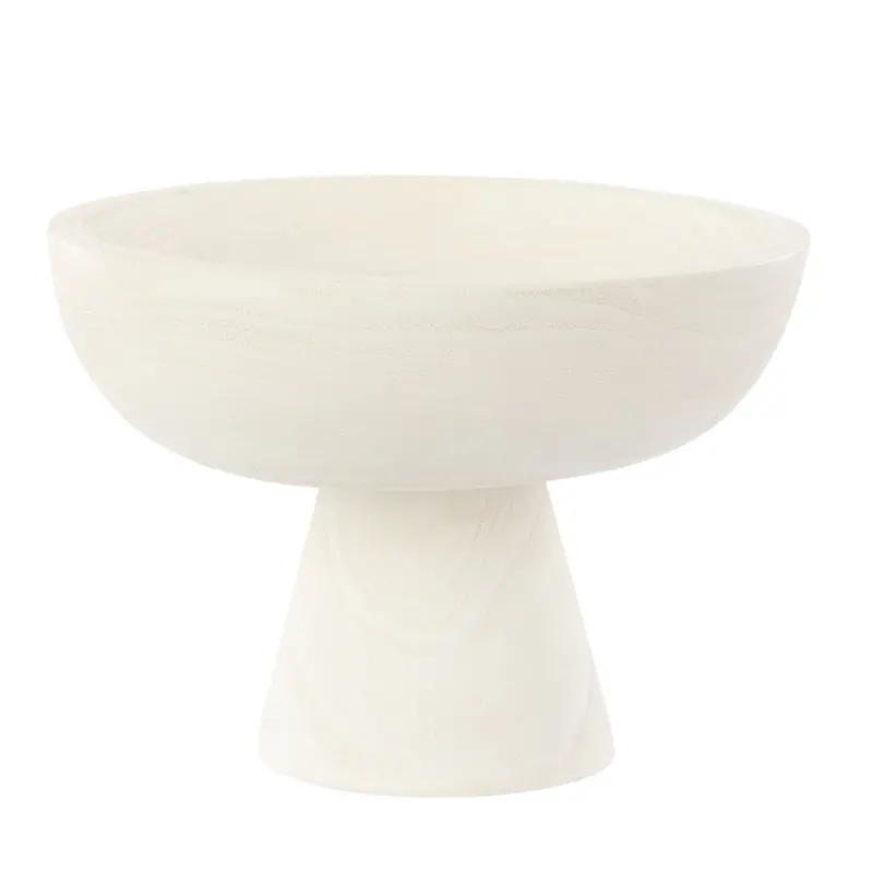 Amalfi Picton Footed Timber Serving Bowl – 30X21Cm, Crisp White Finish 1