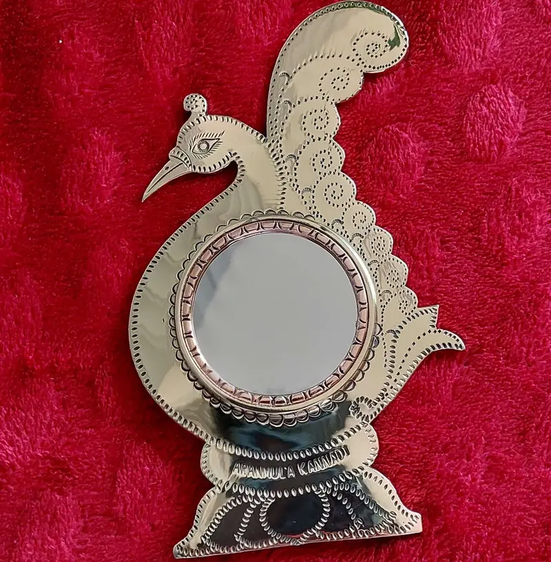 Aranmula Peacock Mirror With Freestanding Base 1