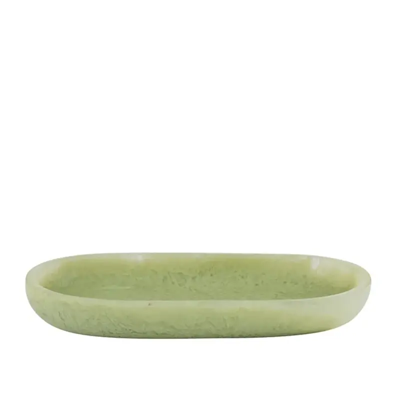Assemble Kip Resin Oval Serving Tray – 25.5×14 Cm, Pistachio Tone 1