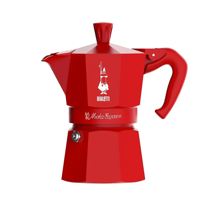 Bialetti Magico Ricordo Moka Pot – 3-Cup Stovetop Espresso Maker, Red 1