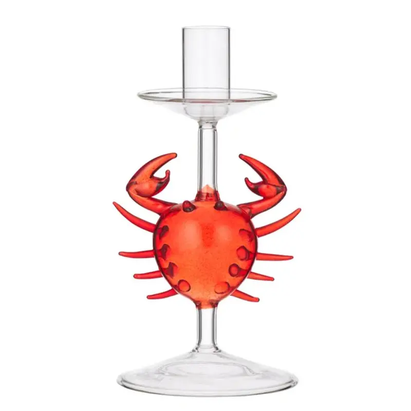 Coast To Coast Crab Glass Candle Holder – 9X18.5Cm, Vibrant Red 1
