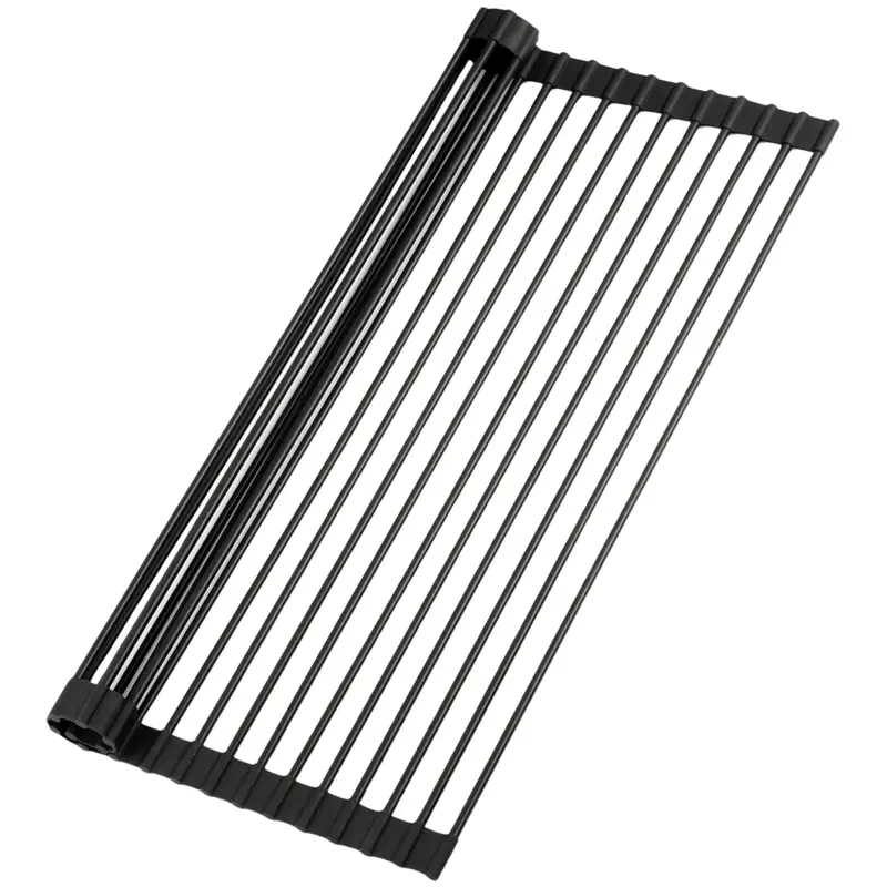 Compact Roll-Up Sink Drying Rack – Expandable Stainless Steel Grid 1