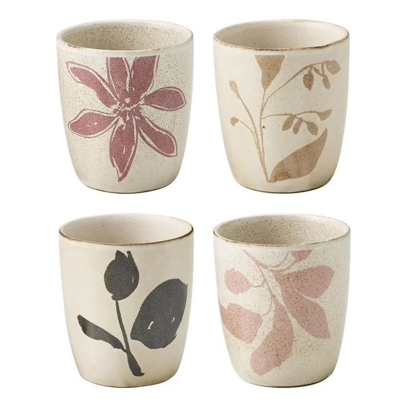 Ecology Cecile 4-Piece Latte Cup Set – 210Ml Ceramic Mugs In Ember, Sienna, Midnight & Desert Sky Hues 1