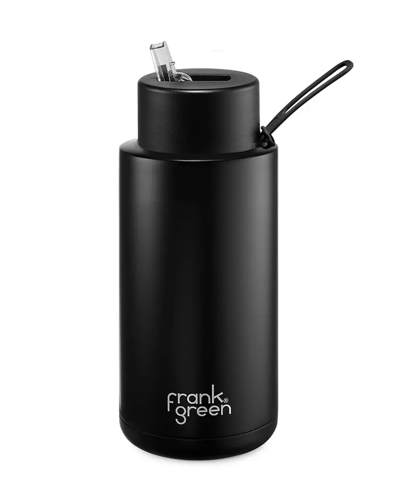 Frank Green Ceramic Straw Bottle – 34Oz (1L), Midnight Matte Finish 1