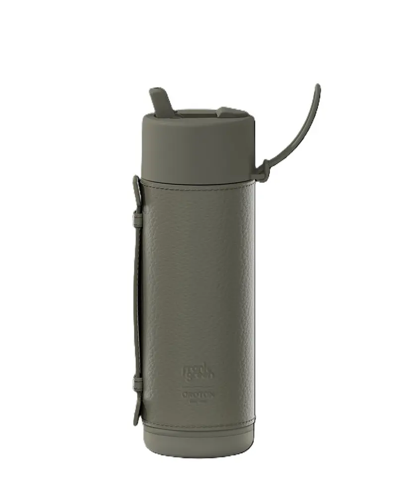 Frank Green × Oroton 20 Oz Insulated Bottle With Straw Lid – Grey Goose Edition & Leather Sleeve 1