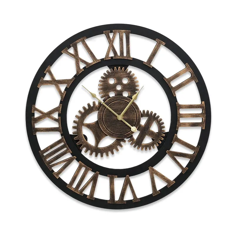 Large 3D Vintage Wall Clock – Modern Luxury Timepiece For Living Room Or Office 1