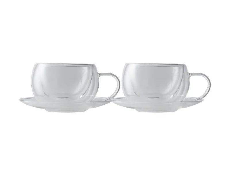 Maxwell & Williams Blend Double-Wall Mug & Saucer Set – 270Ml, Gloss Black 1