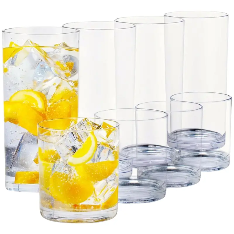 Shatterproof Acrylic Drink Glasses – Elegant Barware Set 1