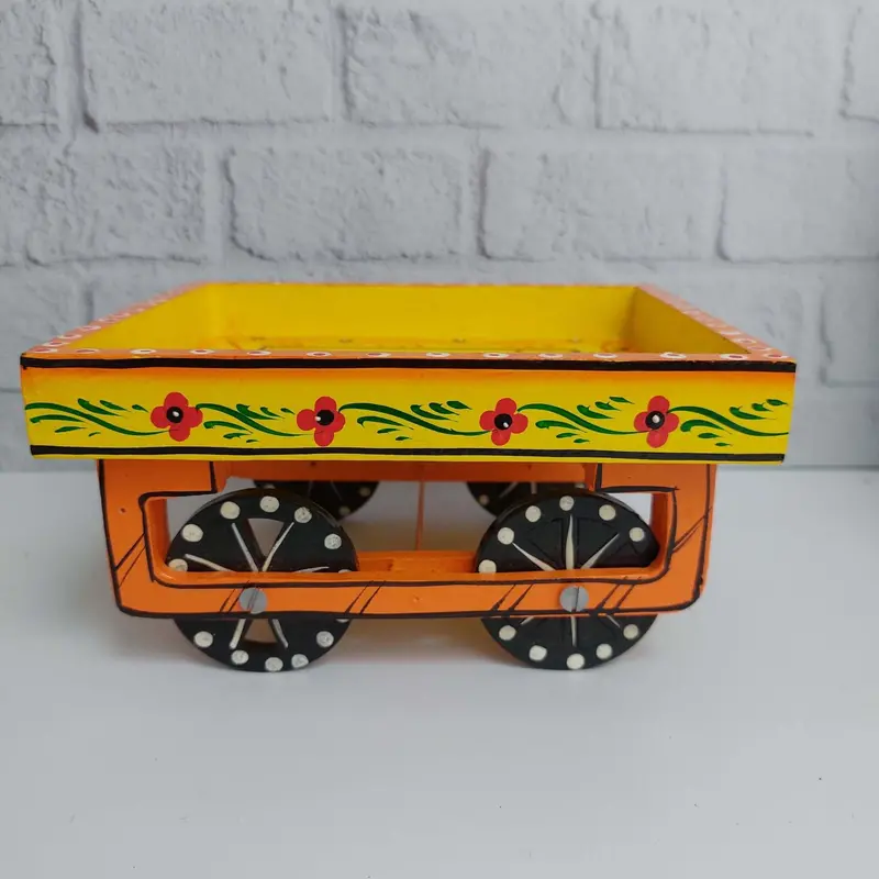 Traditional Wooden Thela Push Cart For Street Vendors Or Home Use 1